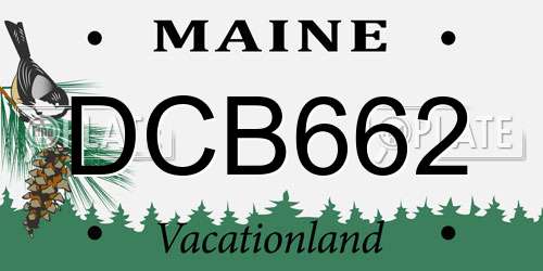DCB662 Maine License Plate