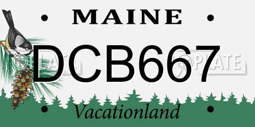 DCB667 Maine License Plate