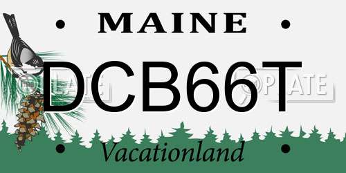 DCB66T Maine License Plate