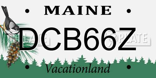 DCB66Z Maine License Plate