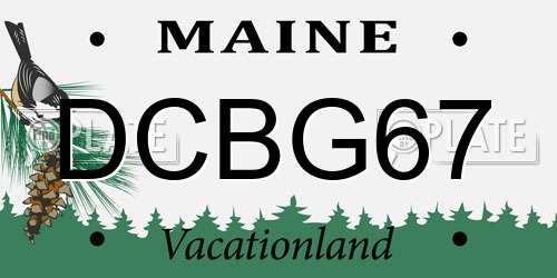 DCBG67 Maine License Plate