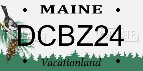 DCBZ24 Maine License Plate