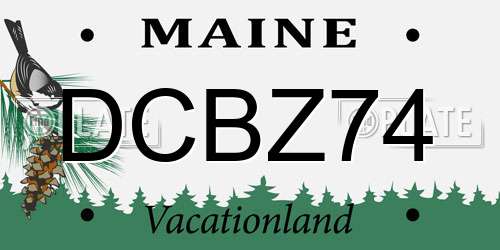 DCBZ74 Maine License Plate