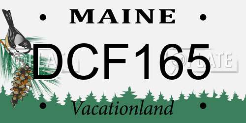 DCF165 Maine License Plate