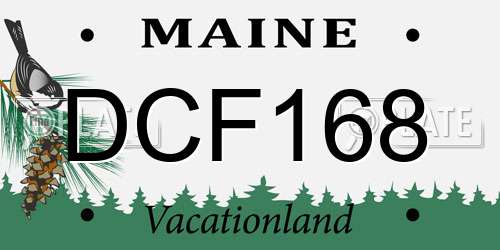 DCF168 Maine License Plate