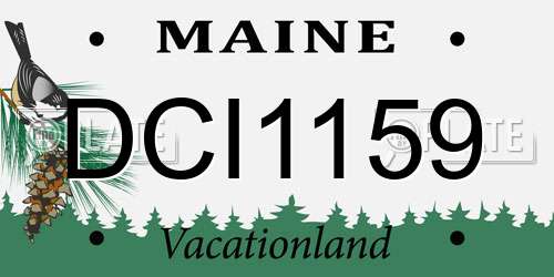 DCI1159 Maine License Plate