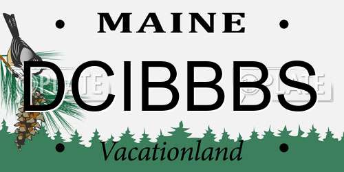 DCIBBBS Maine License Plate