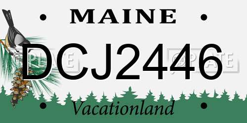 DCJ2446 Maine License Plate
