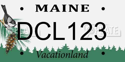 DCL123 Maine License Plate