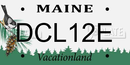 DCL12E Maine License Plate