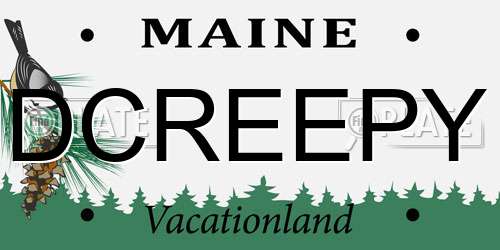 DCREEPY Maine License Plate