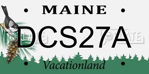 DCS27A Maine License Plate