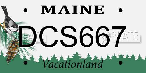 DCS667 Maine License Plate