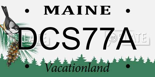 DCS77A Maine License Plate