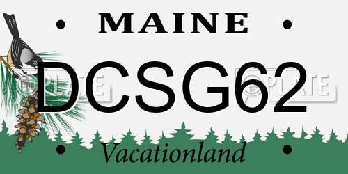 DCSG62 Maine License Plate