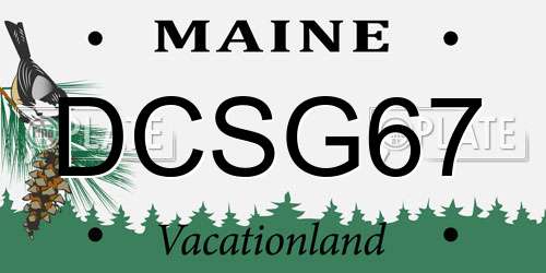 DCSG67 Maine License Plate