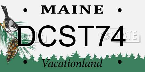 DCST74 Maine License Plate