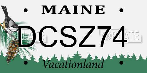 DCSZ74 Maine License Plate