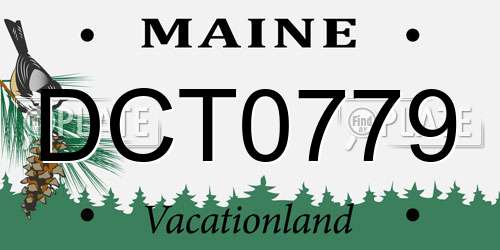 DCT0779 Maine License Plate