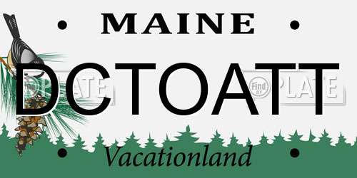 DCTOATT Maine License Plate