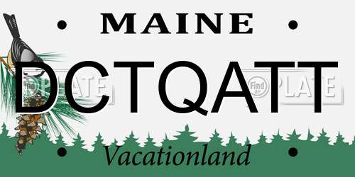 DCTQATT Maine License Plate