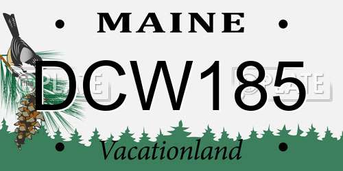DCW185 Maine License Plate