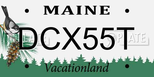 DCX55T Maine License Plate