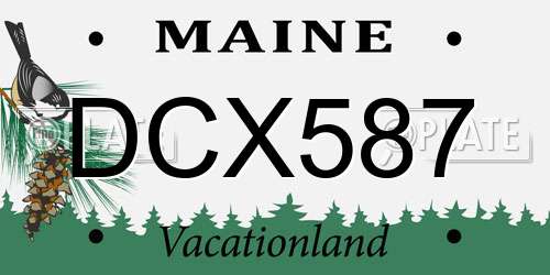 DCX587 Maine License Plate