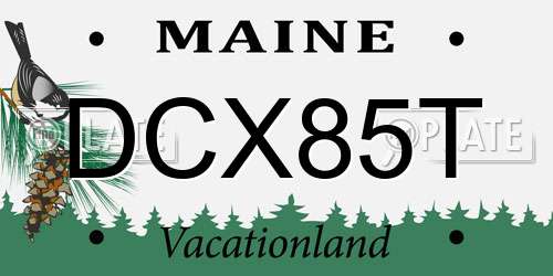DCX85T Maine License Plate