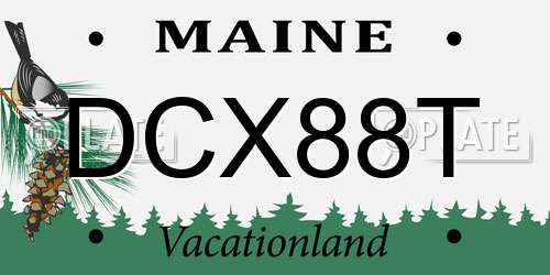 DCX88T Maine License Plate