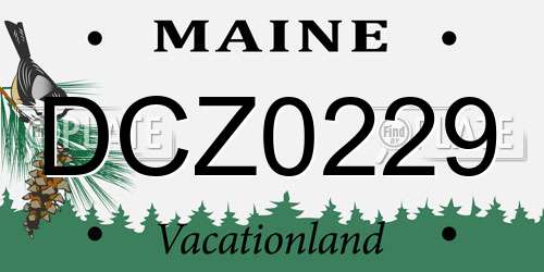 DCZ0229 Maine License Plate
