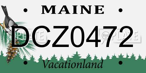 DCZ0472 Maine License Plate
