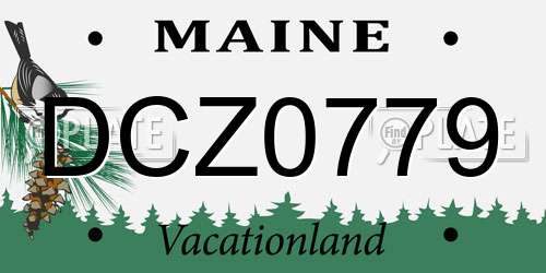 DCZ0779 Maine License Plate