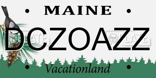 DCZOAZZ Maine License Plate