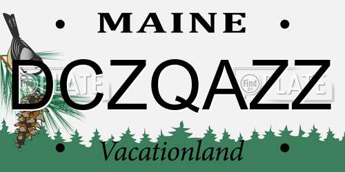 DCZQAZZ Maine License Plate