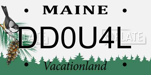 DD0U4L Maine License Plate