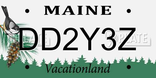 DD2Y3Z Maine License Plate