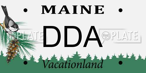 DDA Maine License Plate