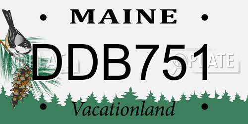 DDB751 Maine License Plate
