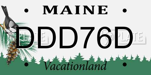 DDD76D Maine License Plate
