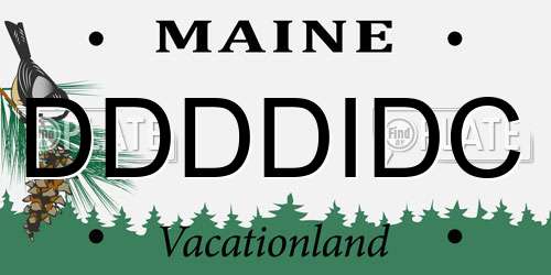 DDDDIDC Maine License Plate