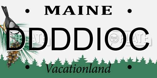 DDDDIOC Maine License Plate