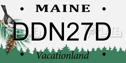 DDN27D Maine License Plate