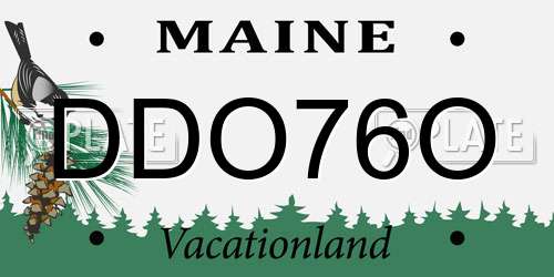 DDO76O Maine License Plate