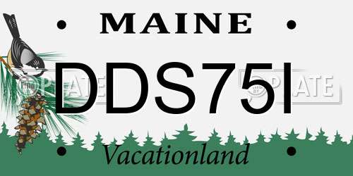 DDS75I Maine License Plate