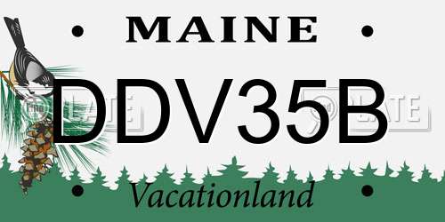 DDV35B Maine License Plate