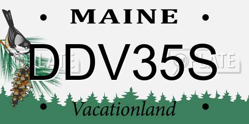 DDV35S Maine License Plate
