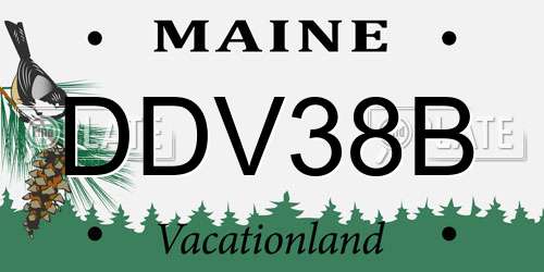 DDV38B Maine License Plate