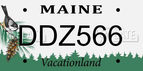 DDZ566 Maine License Plate
