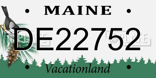 DE22752 Maine License Plate